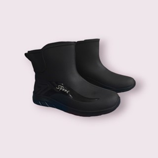 Ủng ngắn đen Sport bảo hộ, đi mưa