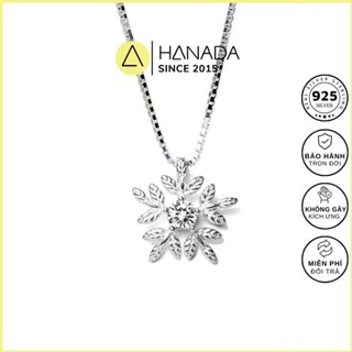 Dây Chuyền Bạc 925 Hanada Vòng Cổ Nữ Hoa Tuyết 5 Cánh Đơn Giản 0152