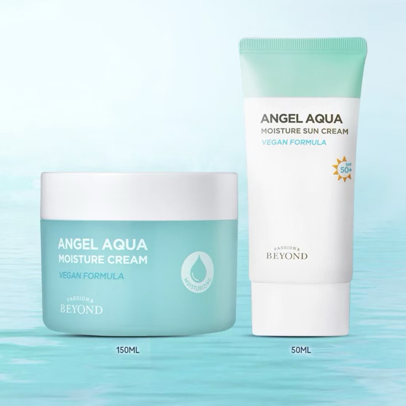 Combo kem dưỡng Beyond Angel Aqua Moisture Cream 150ml và kem chống nắng Beyond Angel Aqua Moisture 