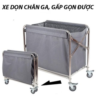 Xe dọn chăn ga khách sạn - Xe đẩy dọn buồng phòng - Xe đẩy chăn ga bẩn