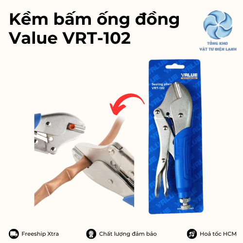 Kìm bấm cắt ống đồng Value VRT-102, Kìm kẹp ống đồng Value, Kềm bấm ống đồng Value, Kềm kẹp ống đồng
