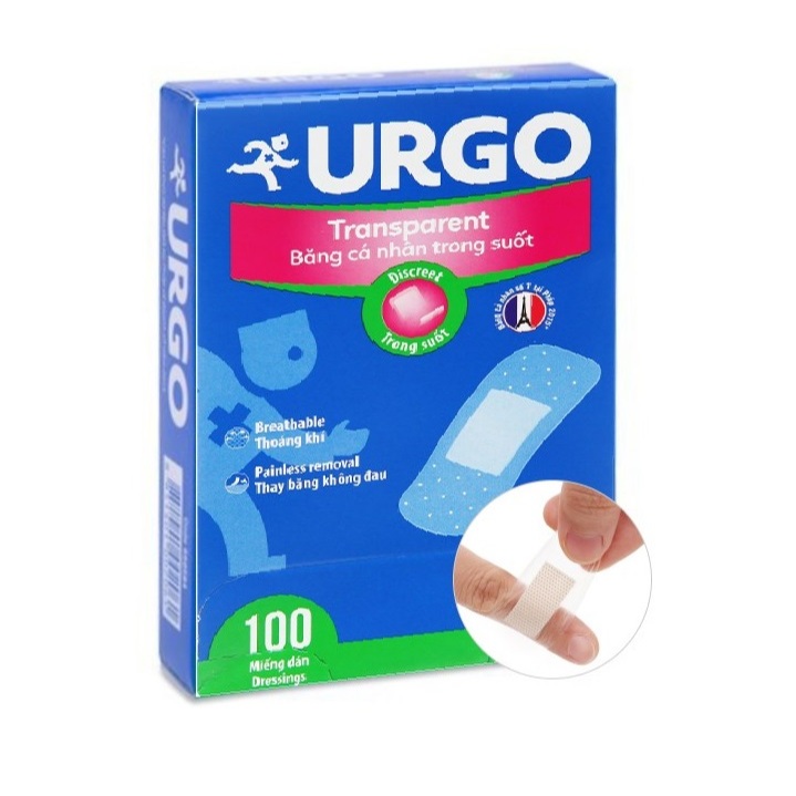 Băng cá nhân URGO [Vải - Trong suốt - Bản lớn ít thấm nước]