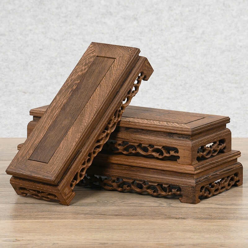 Đế gỗ đặt tượng, chậu cây trang trí decor- Đôn gỗ cánh gà hình chữ nhật có 3 kích thước để lựa chọn