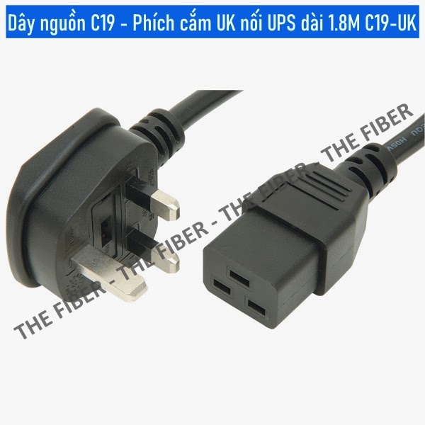 Dây nguồn C19 - Phích cắm UK nối UPS dài 1.8M C19-UK