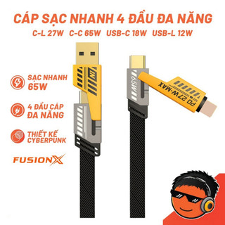  Dây sạc nhanh 4 trong 1  Cáp sạc siêu nhanh 65W sạc chuẩn cho mọi thiết bị Smartphone  Laptop  Oppo  Realme 