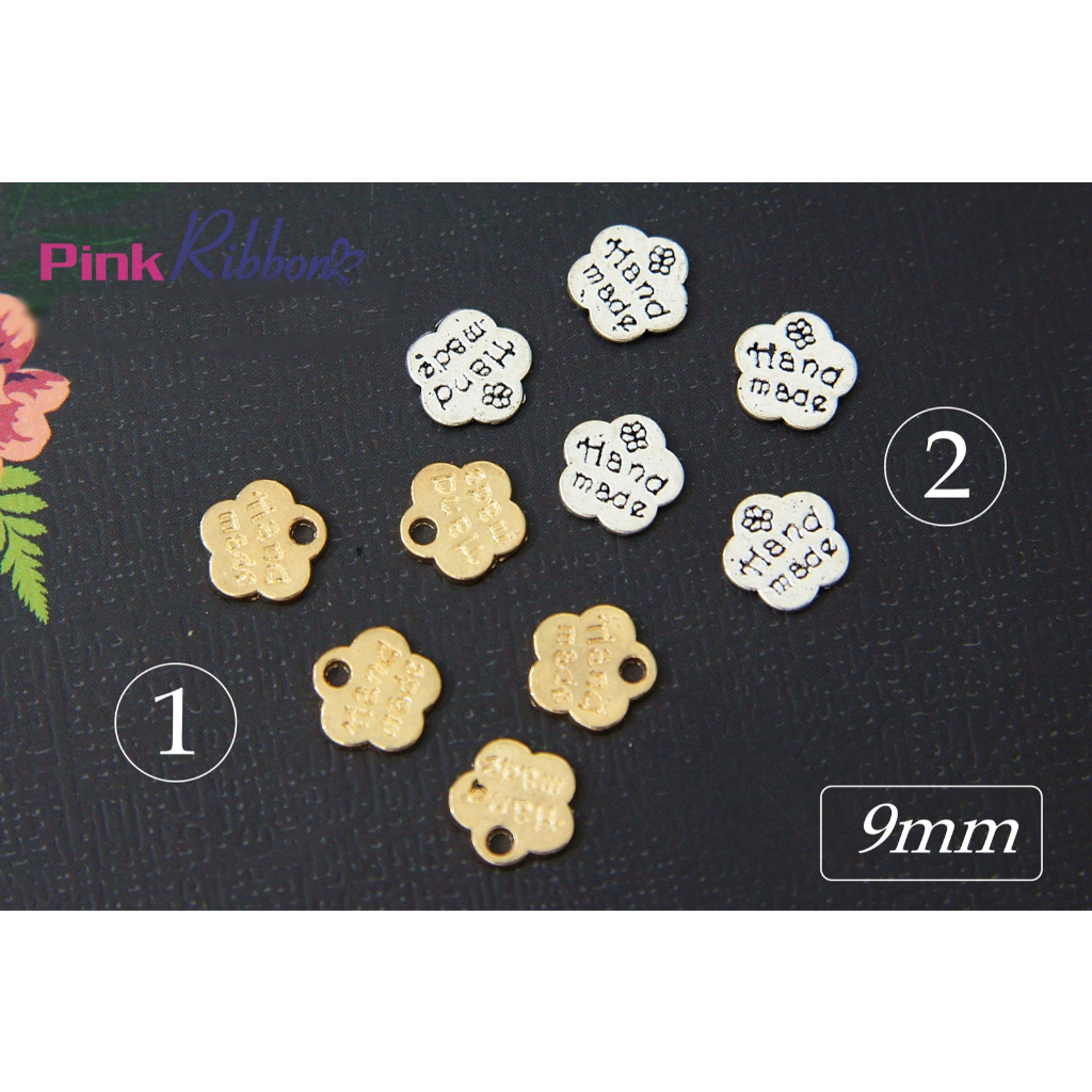 SET 5 CÁI - Charm bảng chữ handmade hoa 1cm dùng trang trí may mặc, phụ kiện thời trang, phụ liệu may mặc, DIY