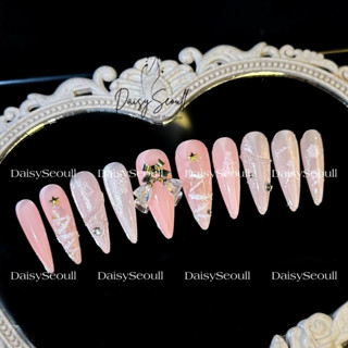 Nail box móng up thiết kế giáng sinh noel 02 màu thạch hồng