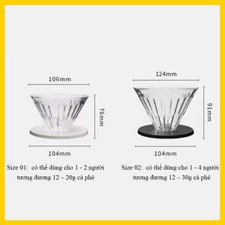 Phễu V60 Timemore Crystal