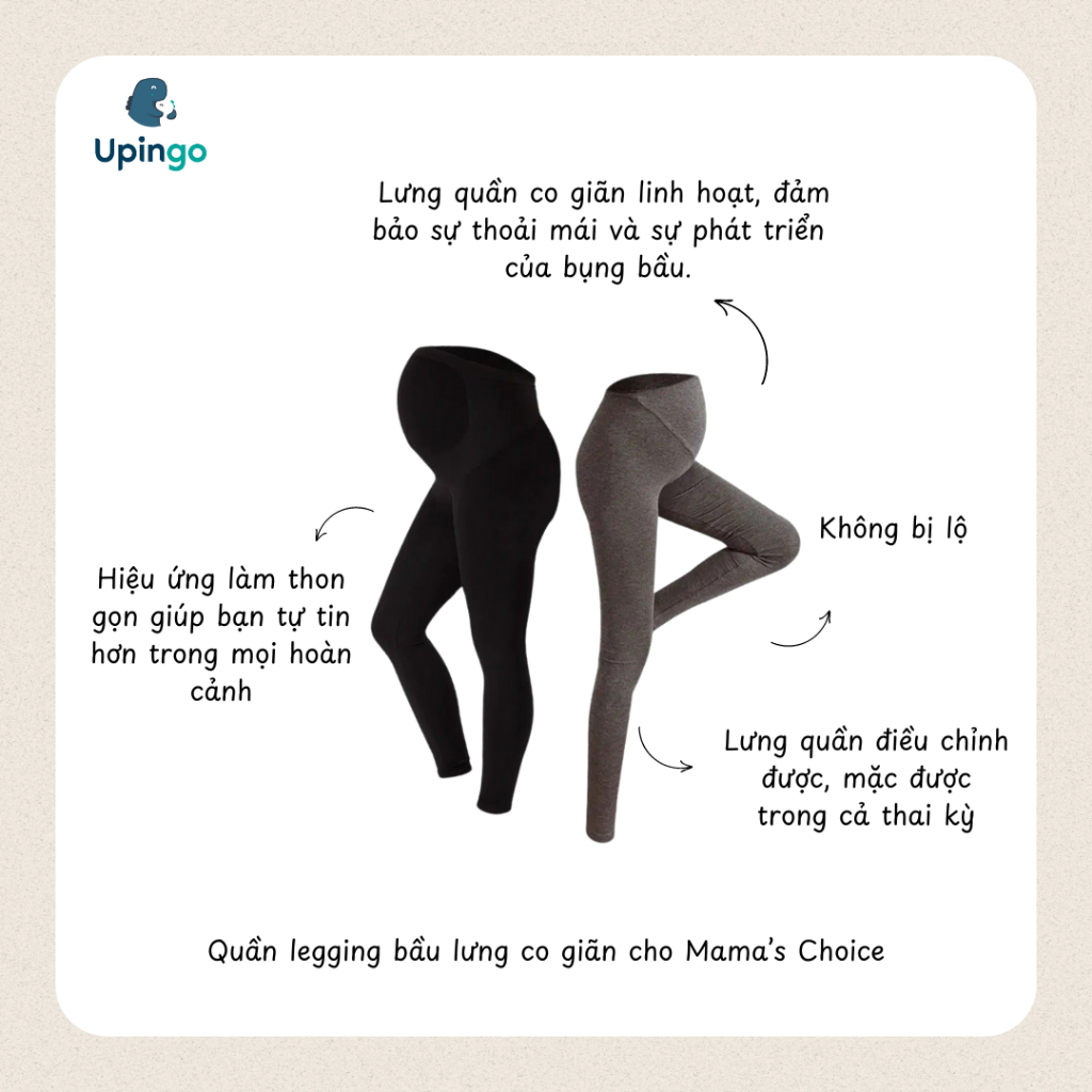 Quần legging bầu lưng co giãn cho Mama’s Choice Maternity Leggings, quần bầu legging, quần yoga bầu 