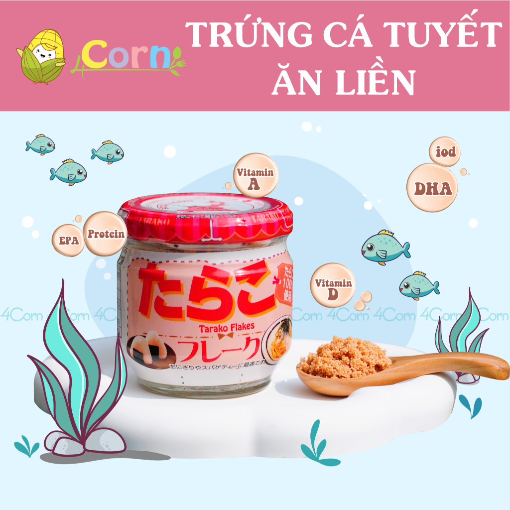 Trứng cá tuyết ăn liền Tarako - Nhật Bản - Cho bé 12m+
