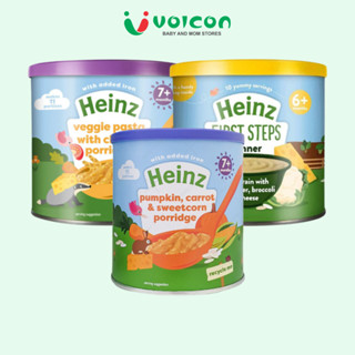 Bột ăn dặm Heinz vị ngũ cốc carot phomai, vị mỳ ý phomai ,vị súp lơ bông cải phomai 200g cho bé 6M+