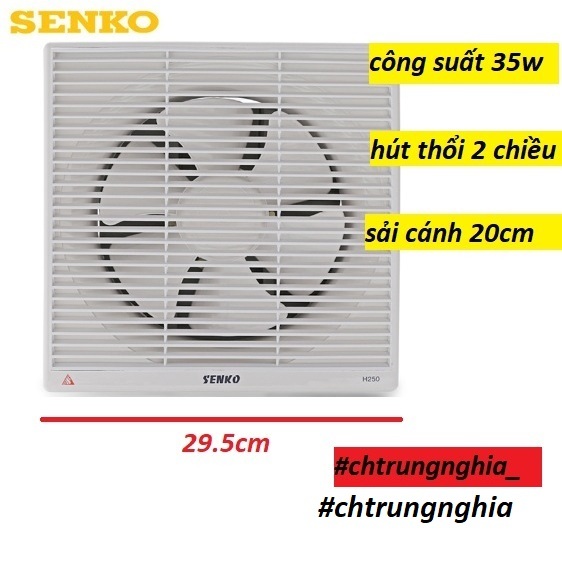 [Mã ELHA9 giảm 15% đơn 50K] QUẠT HÚT TƯỜNG SENKO H200