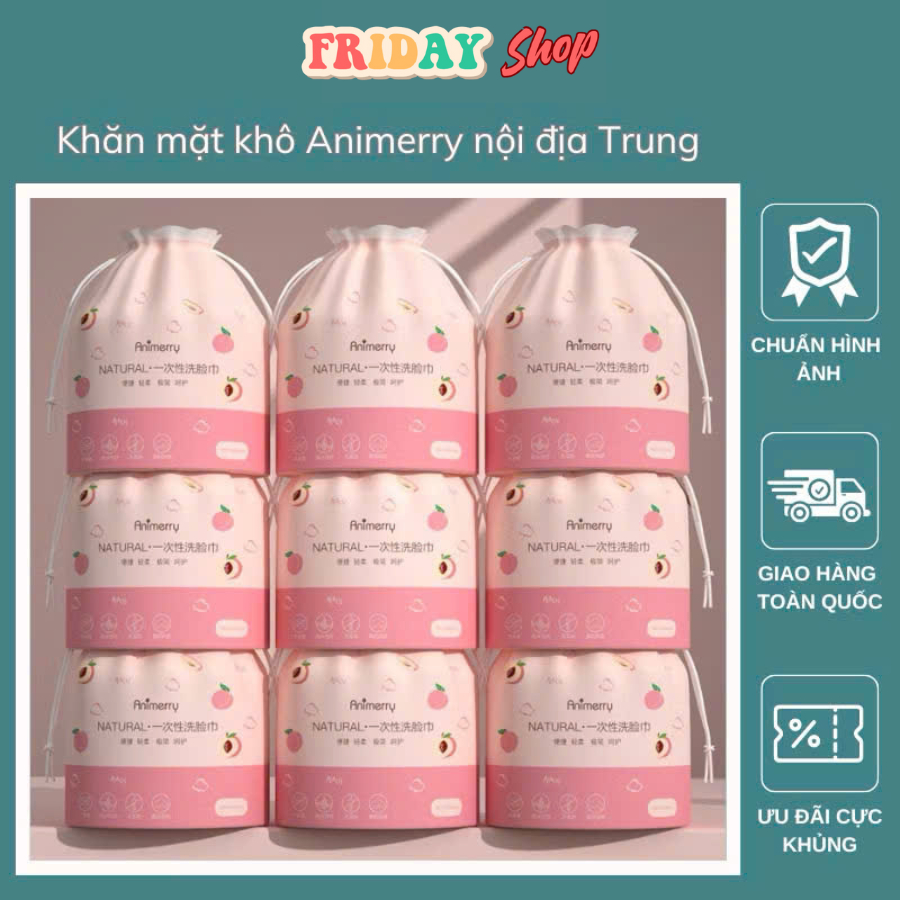 Khăn Mặt Khô Đa Năng ANIMERRY Dạng Cuộn, Khăn Giấy Rút Lau Mặt 1 Lần, Mềm Mại Và Thấm Hút, 15x20cm Cuộn/40 Tờ