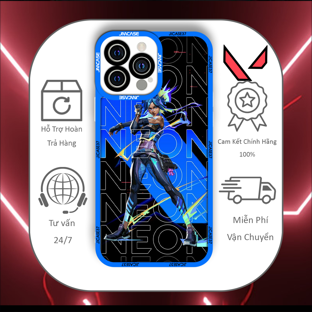 Ốp lưng iphone cạnh vuông jicase Chamber Valorant Game Online FPS