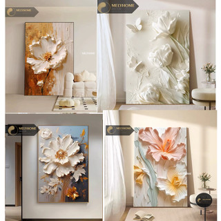 Tranh Dọc Treo Tường Canvas-Tráng gương Hoa in phẳng giả Sơn Dầu 3D Trang trí Phòng Khách Ngủ decor