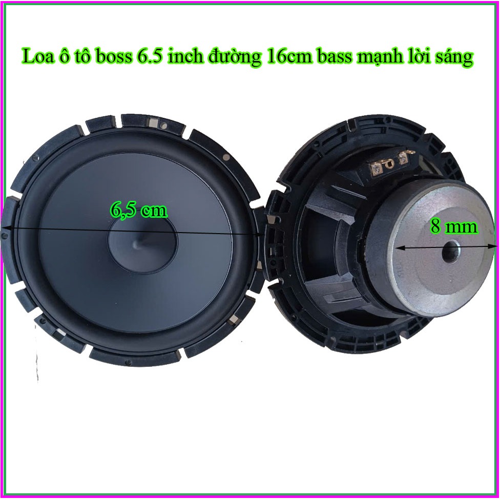 Loa ô tô boss 6.5 inch đường 16cm bass mạnh lời sáng - giá 2 loa