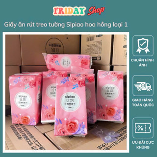 [Hàng Loại 1] Giấy Ăn Rút Treo Tường SIPIAO Hoa Hồng, Đa Năng Và Tiện Lợi, Giấy Ăn 4 Lớp, Bịch/1100 Tờ
