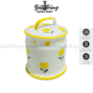  Vại Hũ Muối Dưa Cà Có Nắp Đựng Thực Phẩm Khô Muối Gạo Đựng Mỡ Hoạ Tiết Vẽ Tay Thủ Công 3 Size Gốm Sứ Cao Cấp Bát Tràng 