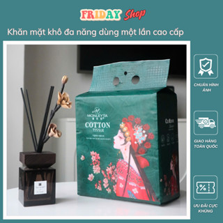  Khăn Mặt Khô Đa Năng MONLEYTA Khăn Lau Mặt Dùng Một Lần Treo Tường Dạng Rút Cotton 100% An Toàn Cho Da Gói Lớn 600G 