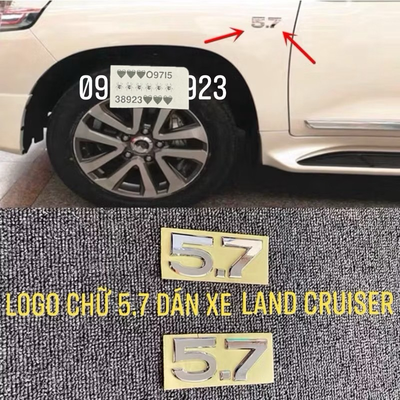 LOGO 5.7 LAND CRUISER CAO CẤP DÁN XE