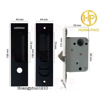Khóa âm cửa lùa gỗ (tay vuông) cao cấp