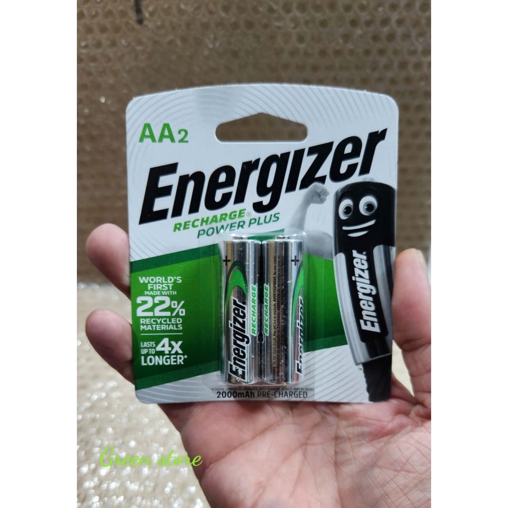 Vỉ 2 pin sạc AA 2000mAh 1.2V Energizer - Made in Japan