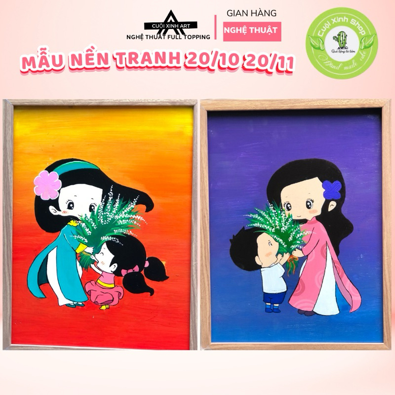 Toan vẽ nền không khung tự làm tranh đá cuội size a3 tranh nhà giáo Việt Nam