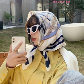 Khăn quàng cổ lụa vuông thắt nơ công sở, quấn tóc, làm áo, quấn túi xách size 70x70cm - Mã 7054