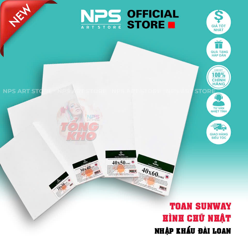 Toan Vẽ Tranh, Toan Vẽ SUNWAY Bao Gồm Cả Khung Và Vải, Dạng Chữ Nhật