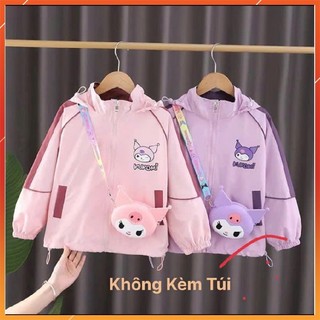  Áo Khoác Gió 2 Lớp Cao Cấp In Hình Kuromi Xinh Xắn Cho Bé Gái Áo Khoác Gió Chống Nước 