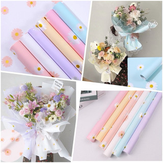 Giấy gói hoa chữ LOVE, Giấy Hoa Cúc 2 mặt Gói Hoa Hàn Quốc [Tập 20 tờ]