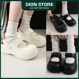 Dép Cross Sandal nữ đế cao Mary Jane mềm đế dày chống trơn trượt cute phong cách Hàn Quốc thời trang 2025 - DIONSTORE