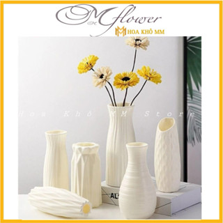 Bình Hoa, Lọ Nhựa Cắm Hoa Giả Gốm Phong Cách Bắc Âu