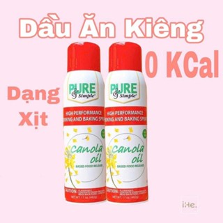  DẦU ĂN KIÊNG hạt cải 17oz KHÔNG CALO PURE SIMPLE CANOLA OIL SPRAY  483g  date T8 2026 