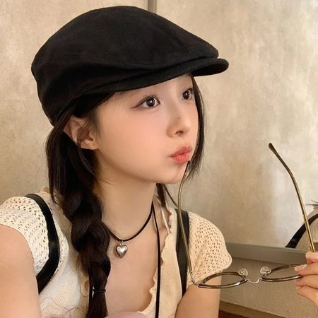 Mũ Beret Phong Cách Retro Thời Trang Thu Đông Cho Nữ Vải Canvas Dày Dặn