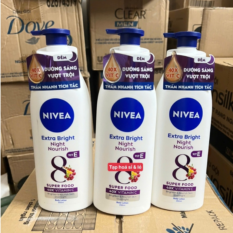 Sữa dưỡng thể nivea giúp săn da, dưỡng trắng Nivea ban đêm (350ml)