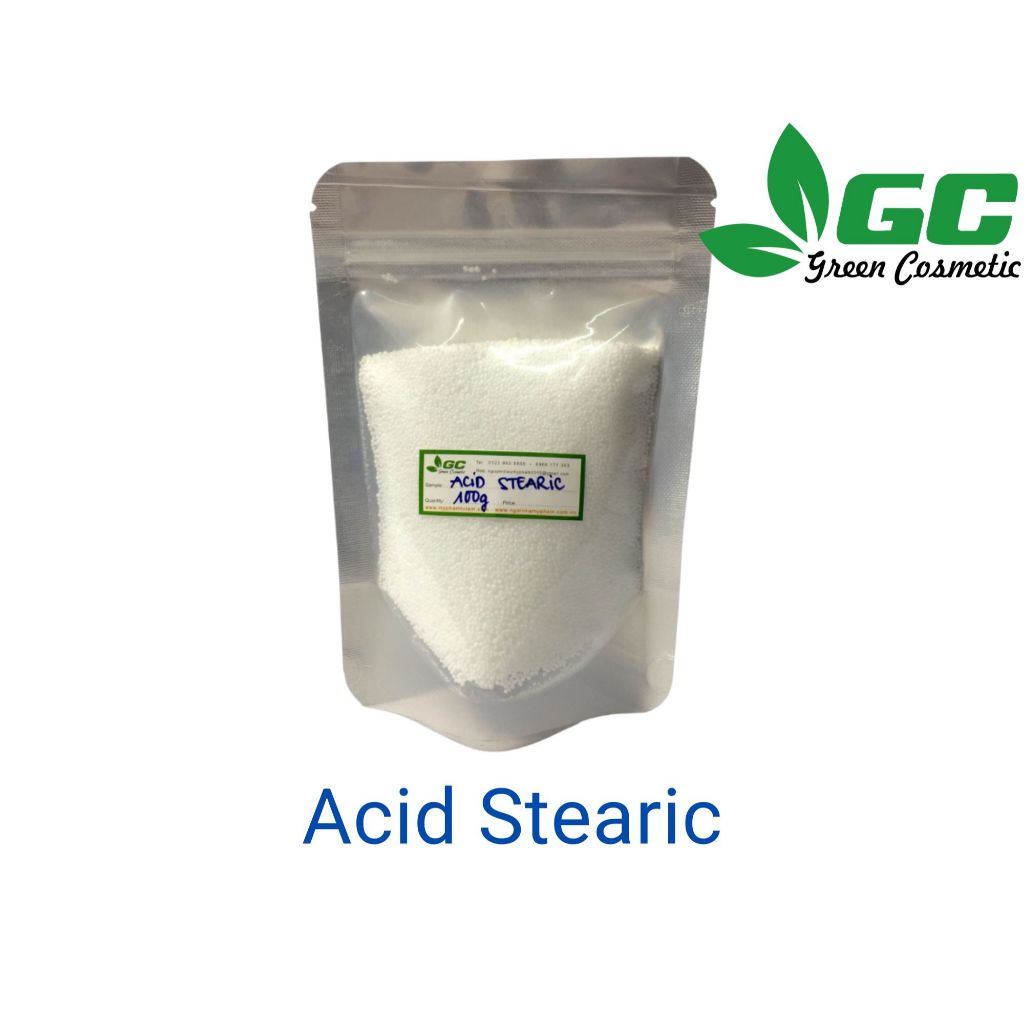 [HCM] Stearic acid - Sáp trứng cá - nguyên liệu làm kem, ủ tóc - nguyên liệu mỹ phẩm Greencosmetic 100g, 500g, 1 kg