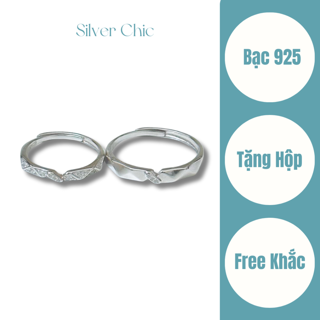 Nhẫn đôi bạc Destiny SILVER CHIC N08 nhẫn couple bạc 925