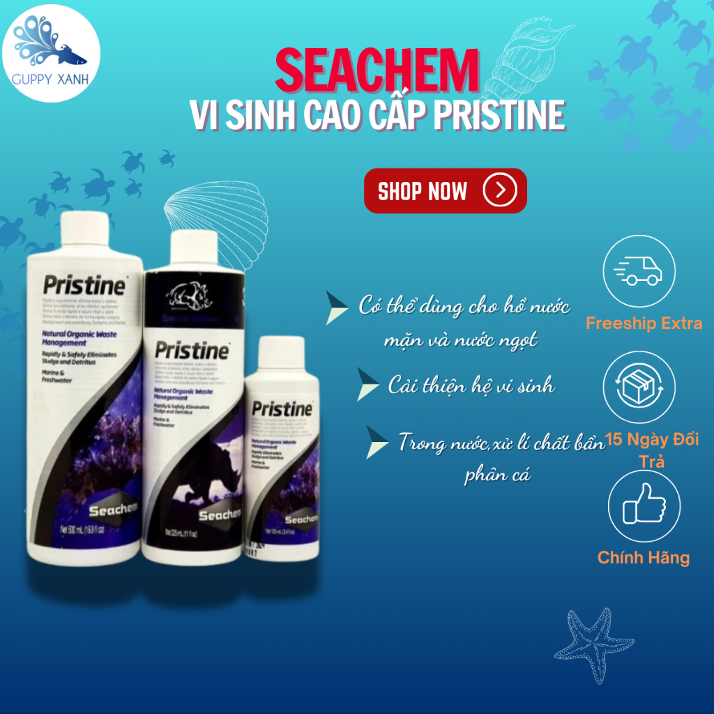 Vi sinh Seachem Pristine phân hủy phân cá và chất hữu cơ