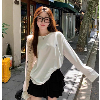 Áo thun Nữ dài tay phom rộng in hình ALICEVN, Áo thun tay dài Stype Hàn Quốc siêu xinh Chất thun Giấy, Thun xượt