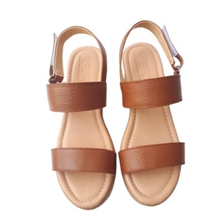 Giày xăng đan nữ đế bằng da bò thật cao cấp VI VI .Đế cao 5 phân êm nhẹ