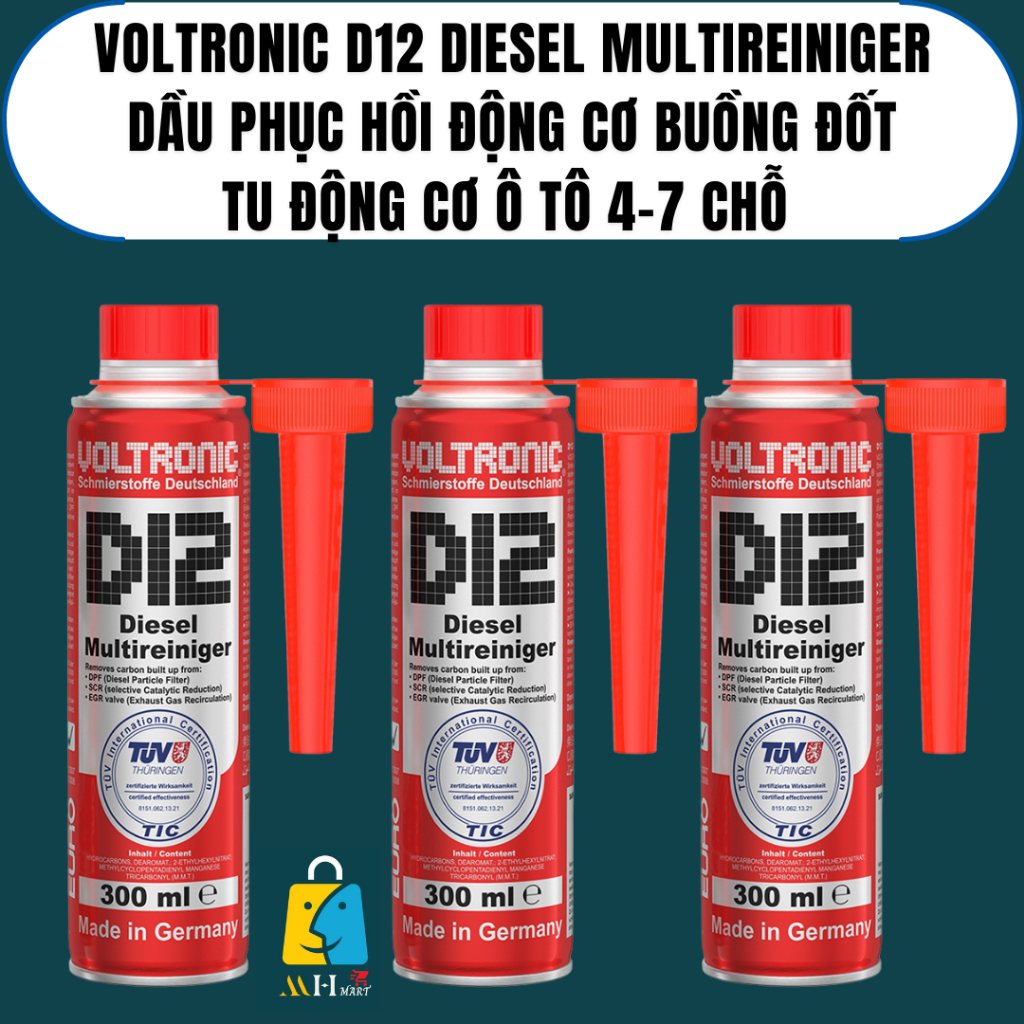 Phụ gia vệ sinh hệ thống dầu và kim phun dành cho động cơ diesel VOLTRONIC d12 diesel multireiniger