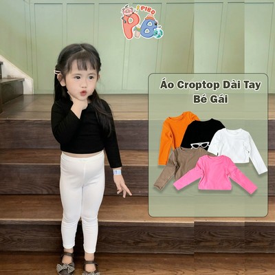 Áo Croptop Cực Yêu Cho Bé Gái Dáng Dài Tay BabyBoo - PiBo Store-CRDT-T1