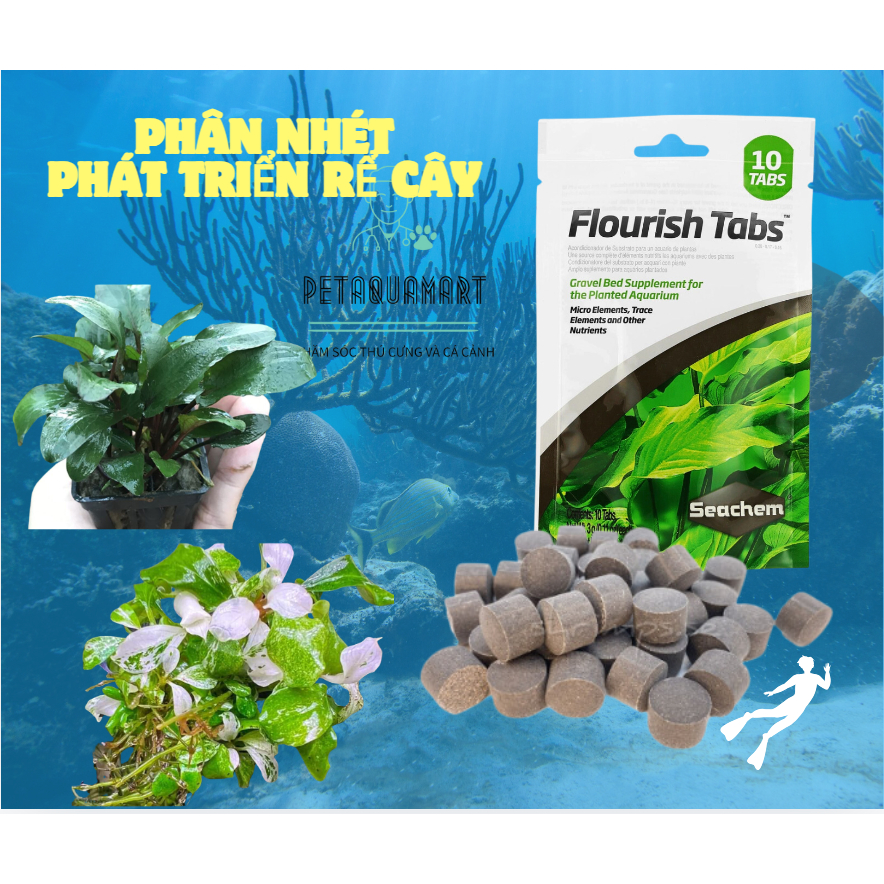 Phân nhét cho cây thủy sinh seachem Flourish tabs seachem