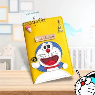 (chat chốt tên-chọn màu) vỏ hộ chiếu doremon - bao hộ chiếu doraemon - bọc hộ chiếu - ví da hộ chiếu