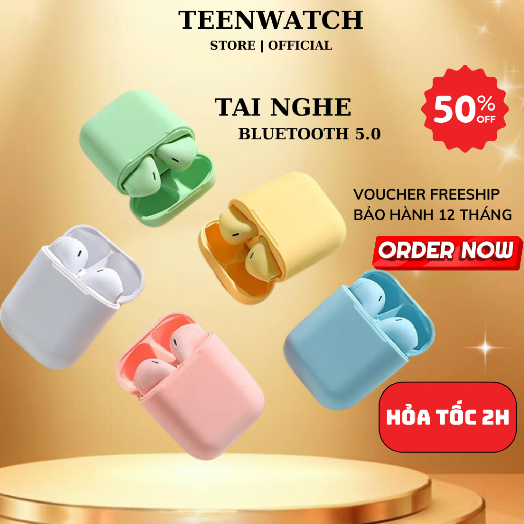 Tai Nghe Bluetooth J12 TWS 5.0 Không Dây Nghe Gọi Cảm Ứng Chạm Âm Thanh Sống Động | teenwatch | Tai 