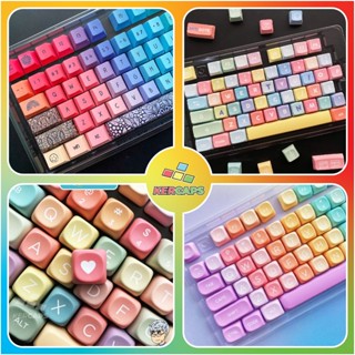 |Keycap| Tổng hợp keycap Rainbow, PBT, MOA cho Rainy75, Lucky65, Xinmeng, Aula f75, FL