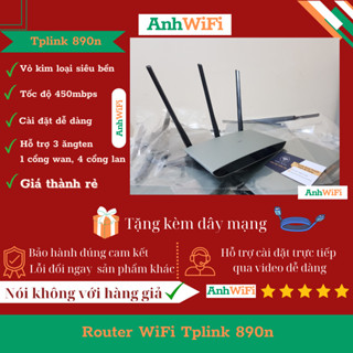 Bộ phát Tplink 890n, WiFi 3 râu, tốc độ 450Mbps, vỏ kim loại ( qua sử dụng)