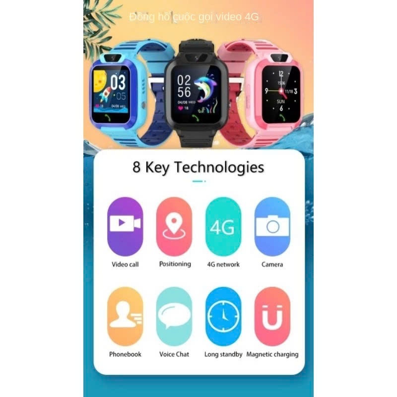 Đồng Hồ Thông Minh Định Vị GPS Trẻ Em Kid Watch W11 lắp sim kết nối 4G nghe gọi video call Bản mới 2024 bảo hành 6 tháng | BigBuy360 - bigbuy360.vn