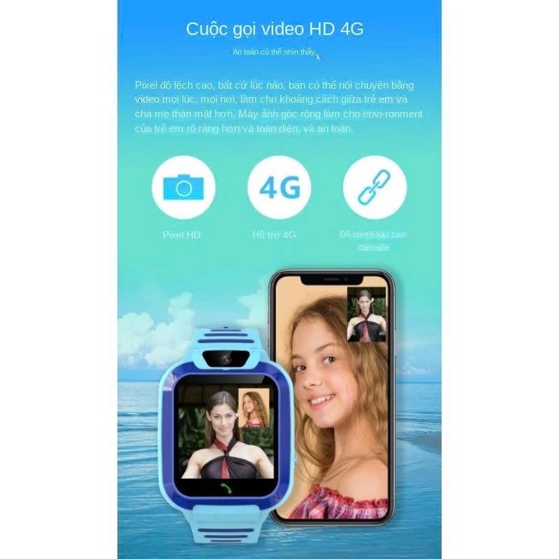 Đồng Hồ Thông Minh Định Vị GPS Trẻ Em Kid Watch W11 lắp sim kết nối 4G nghe gọi video call Bản mới 2024 bảo hành 6 tháng | BigBuy360 - bigbuy360.vn